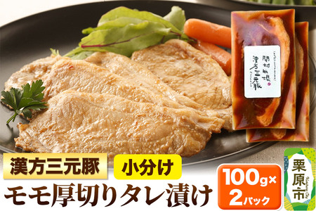 漢方三元豚モモ厚切りタレ漬け 100g×2パック 豚肉 味付き肉