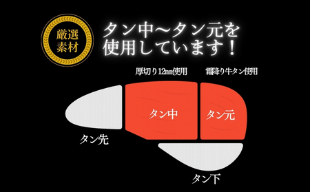 【4月発送】厚切り 牛タン 【 宮城名物 】 2種セット （ 極厚12mm / 霜降り ） 合計 2kg 小分け