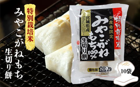 【特別栽培米生産者限定】宮城県産みやこがねもち100％生切り餅10袋