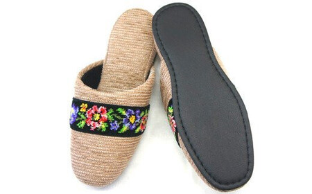 シェニールモール織吊込スリッパ(約25cmまで)<カラー:ベージュ> 【04301-0365】