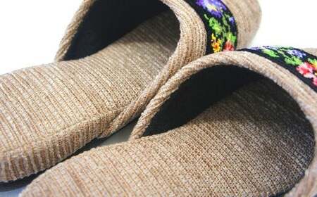 シェニールモール織吊込スリッパ(約25cmまで)<カラー:ベージュ> 【04301-0365】