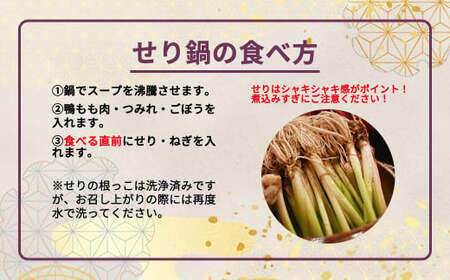 蔵王鴨 仙台せり鍋セット2～3人前　【04301-0121】 鍋 せり鍋 鍋セット 