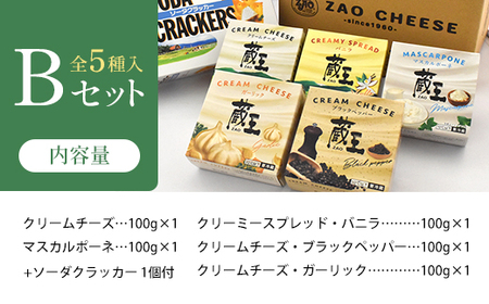 蔵王クリームチーズBセット（5種）　【04301-0821】