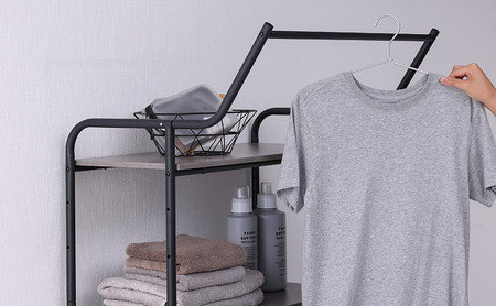 ランドリーラック スタイルランドリーラック ハンガーバー付き ブラック アイリスオーヤマ HSLR-695R縦型 おしゃれ ラック 洗濯機上収納 洗濯ラック 洗濯 洗面所 ランドリー ランドリー収納 可動棚 スリム 収納 インテリア 