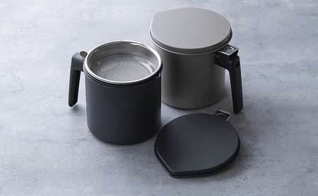 オイルポット カートリッジ付き 油こし 油こし器 油ポット グレー アイリスオーヤマ H-OP800 油ろ過器 フィルター付き 揚げ物 天ぷら 油 再利用 エコ 節約 活性炭オイルポット 800ml 