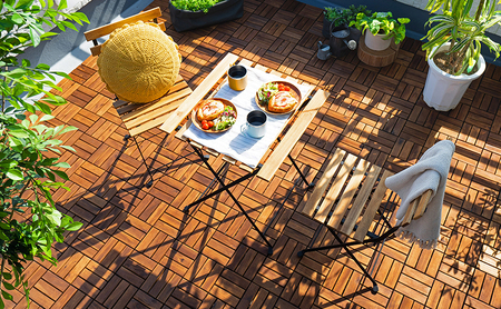 ガーデン テーブル セット 折りたたみ 3点セット GFA-550 ブラウン アイリスオーヤマ 天然木 ガーデンファニチャー テーブルチェアセット アカシア製 