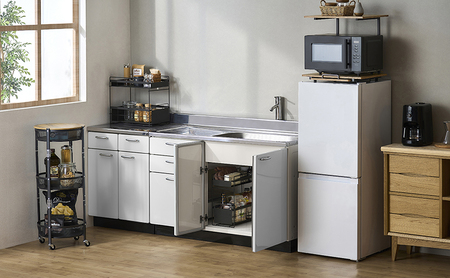 シンク下 収納 引き出し スライド ラック SSR-270 ブラック アイリス