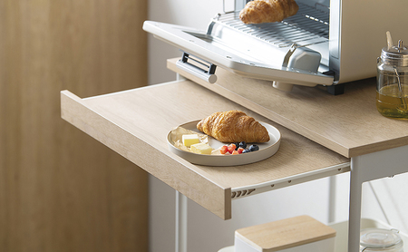 収納ラック キッチンラック スライド棚 ゴミ箱上ラック スライド棚付 LGUR-595S ナチュラル/グレー アイリスオーヤマ ラック 棚 キッチン 木目調 Simple Style LaLassic 