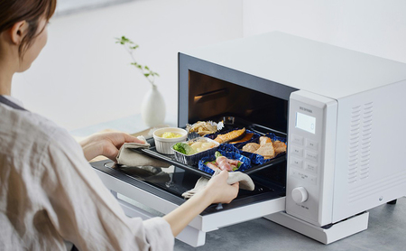 スチームオーブンレンジ 24LMO-F2404-W ホワイト アイリスオーヤマ オーブンレンジ レンジ 電子レンジ スチーム オーブン あたため 時短 同時調理 グリル 発酵 シンプル ヘルツフリー