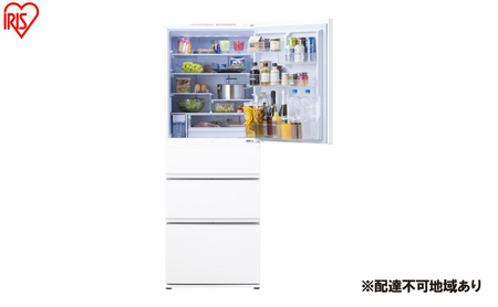 冷蔵庫 冷凍冷蔵庫 428L IRSN-SX43A-W シルキーホワイト（4ドア）アイリスオーヤマ スリム 冷凍室 4ドア 右開き 省エネ 静音 霜取り不要 大型 急速冷凍 ふたり暮らし 400L 以上 29,250円