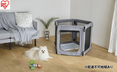 ペット 洗える折りたたみペットサークル AOPS-6P グレー ペットサークル 犬 折りたたみ アイリスオーヤマ  ペットケージ 布製 トイレサークル 洗える コンパクト 軽量 小型 10,500円