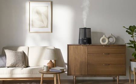 上給水超音波ハイブリッド加湿器 AHM-HUT55A-B ブラック 加湿器 アイリスオーヤマ ハイブリット加湿器 卓上 おしゃれ 6L ハイブリット式 オフィス 寝室 上から給水 上部給水 タンク付き デジタル表示 おやすみモード