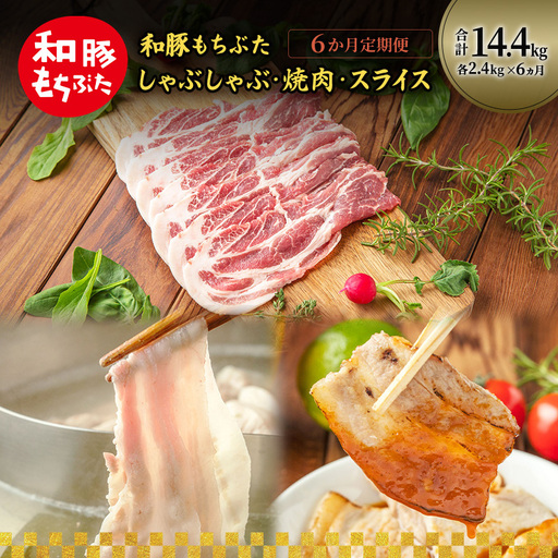 和豚もちぶた 6ヵ月定期便 計14.4kg しゃぶしゃぶ 焼肉 スライス 豚バラ 肩ロース モモ