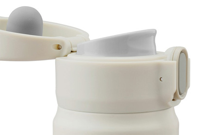 ステンレスマグボトルワンタッチ ペールホワイト SM-O500 アイリスオーヤマ 雑貨 水筒 保温 保冷 持ち運び 職場 学校 お出かけ ロック付き 