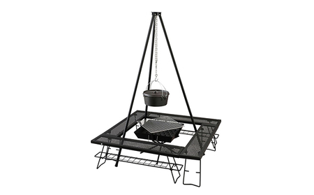 焚き火台 TKB-ST43 アイリスオーヤマ キャンプ用品 アウトドア用品 アウトドアグッズ キャンプ 簡単組み立て 網付き ダッチオーブン調理 耐熱黒塗装 