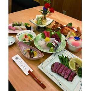 寿司処こうや　A5ランク仙台牛ステーキ付き懐石料理　ペアお食事券【1441889】