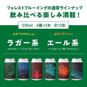 新クラフトビール飲み比べ 12本セット【ForestBrewing醸造所】【配送不可地域：離島】【1553374】