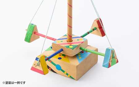 手作り木工品 メリーゴーランド(無塗装)【1079230】