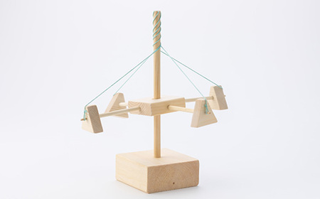 手作り木工品 メリーゴーランド(無塗装)【1079230】