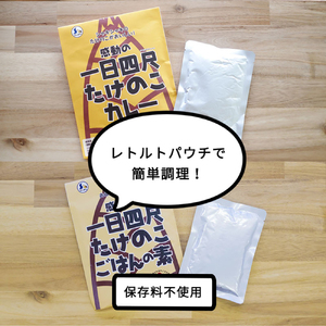 【丸森町特産】 たけのこカレー4個とたけのこご飯のもと 3個【08108】