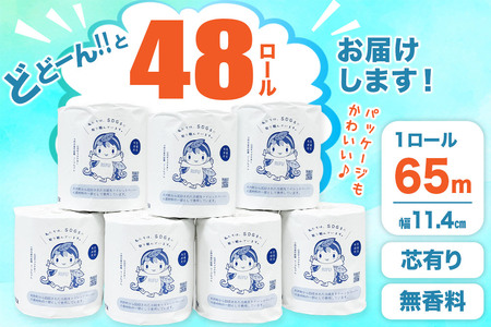 【利府町オリジナル】トイレットペーパー(ロール数×48個)ソフト シングル 国産 再生紙