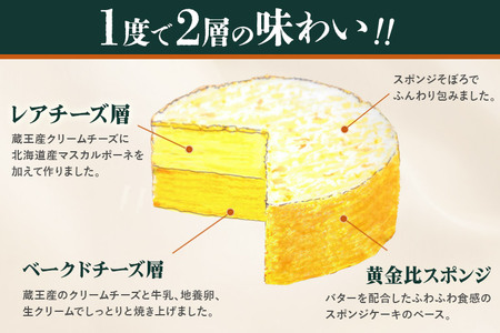 【ふるなび限定】【ベイクドチーズとレアチーズ2つの味わい】ダブルチーズケーキ 4個セット【ふるなび限定】FN-Limited