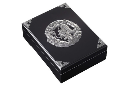 仙台箪笥 文箱 黒呂漆塗り 竜金具