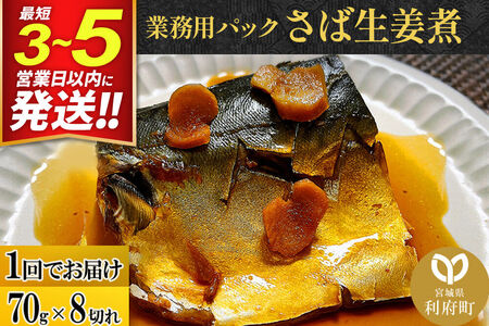 さば生姜煮 業務用パック 70g×8切れ
