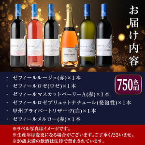 ＜受賞ワイン＞了美ワイン6本セット 750ml×6本 赤ワイン 白ワイン ロゼ スパークリング 発泡性 飲み比べ マスカットベーリーA  甲州 アルコール ギフト ワインセット サクラアワード みらいファームやまと【了美ワイナリー】ta425