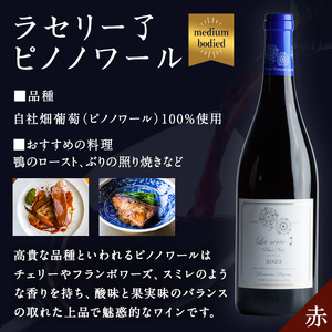 自社葡萄を使用した赤ワイン ピノノワール 750ml×1本 ラセリー了 ミディアムボディ ぶどう ブドウ アルコール ギフト 宮城県産 みらいファームやまと 【了美ワイナリー】ta467