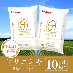 ＜令和6年産 新米＞宮城県産 ササニシキ 合計10kg (5kg×2袋) お米 おこめ 米 コメ 白米 ご飯 ごはん おにぎり お弁当 ささにしき【株式会社パールライス宮城】ta204