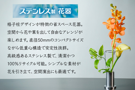 ステンレス製 花器 あれん花 luminous (ルミナス)｜ステンレス かびん カビン 花 お花 植物 花飾 飾り 花瓶 インテリア 雑貨 フラワーベース [0246]