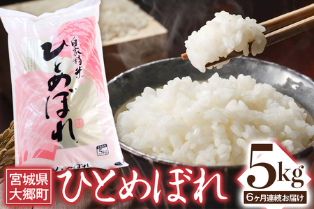 [定期便／6ヶ月連続] 令和6年産 ひとめぼれ 5kg｜2024年 宮城産 大郷町 白米 米 コメ 精米 定期便 [0202]