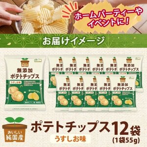 純国産 ポテトチップス うすしお味 12袋 北海道深川市【1640042】