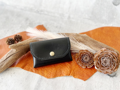 レザー3点セット ブラック (ネームフォルダー、ペンフォルダー、カードケース)｜名刺入れ 文房用品 事務用品 ビジネス 手作り [0354]