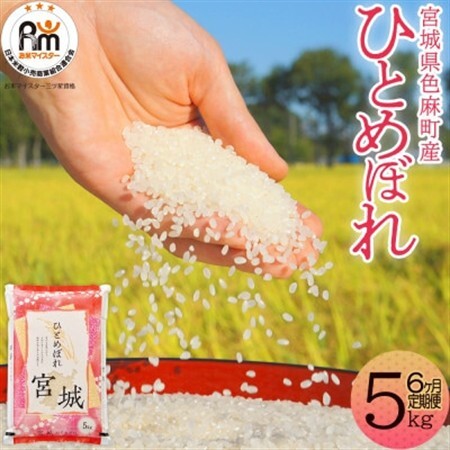 【毎月定期便】宮城県産 ひとめぼれ 精米 5kg全6回【配送不可地域：離島・沖縄県】【4078120】