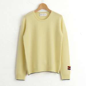 カシミヤ ニット セーター 男性用サイズ:S(40)カシミヤ(L.イエロー )≪白田のカシミヤ≫