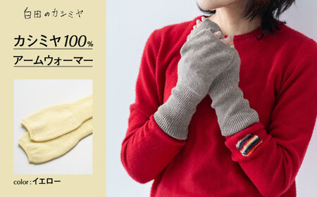 カシミヤ アームウォーマー カシミヤ （L.イエロー）≪白田のカシミヤ≫