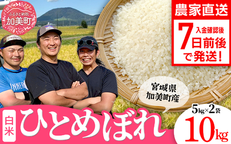 令和7年産ひとめぼれ 白米10kg 結心ファーム 白米