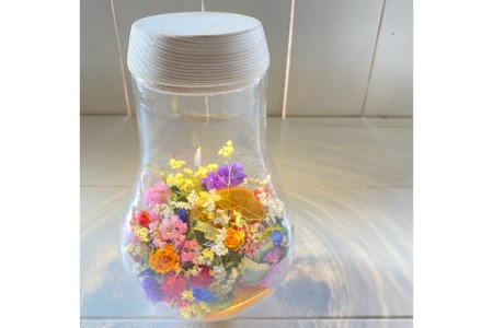 摘みたてお花 で作った ドライフラワーボトル L 完成品 花 おしゃれ 花束 インテリア 雑貨 878herve ハナヤエルベ 宮城県 加美町 宮城県加美町 ふるさと納税サイト ふるなび
