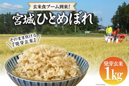 簡単に炊ける 宮城県産ひとめぼれ発芽玄米1kg/菅原商店/宮城県加美町