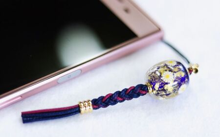 金彩花とんぼ玉ストラップ【bossnonko002】