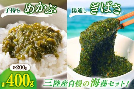 海藻 とんとん めかぶ 湯通し ぎばさ 各1本 セット [南三陸さんさんマルシェ 宮城県 南三陸町 m304amh600080]