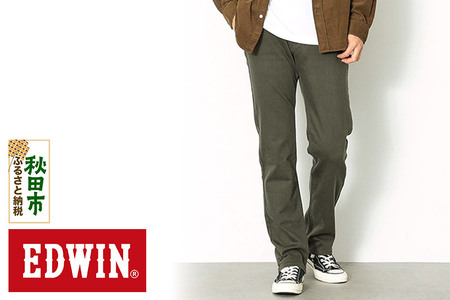 EDWIN インターナショナルベーシック 403 フレックス ふつうのストレートパンツ MENS【31インチ・アーミー】E403F-21-31