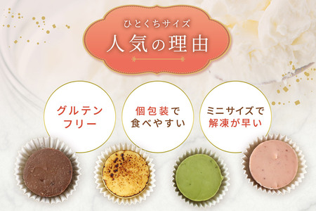 ひとくちチーズケーキセット(プレーン、苺、抹茶、チョコマロン 各20g 計12個)