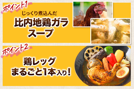 鶏レッグ スープカレー レンジパウチ 1人前（300g）×2個 比内地鶏 仕込み