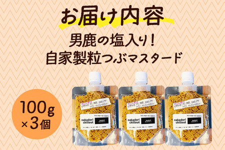 マスタード 男鹿の塩！ 自家製 粒つぶマスタード（3個セット） 秋田県 秋田市