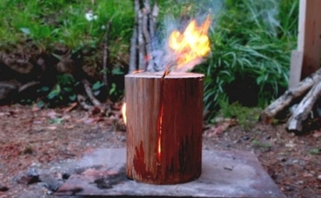 里山くらし応援 木工品 秋田杉のスウェーデントーチ「燃え杉くん（もえすぎくん）」