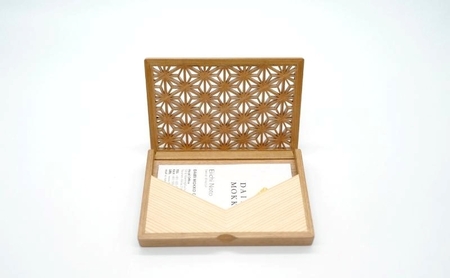 秋田杉とヤマザクラの 組子入りカードケース “Enishi” 名刺入れ 木製 ファッション小物 工芸品 