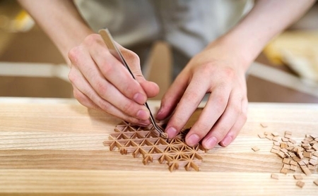 秋田杉とヤマザクラの 組子入りカードケース “Enishi” 名刺入れ 木製 ファッション小物 工芸品 